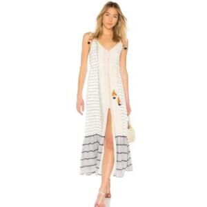 Tularosa Villa Calmar Stripe Maxi dress white cream - XS